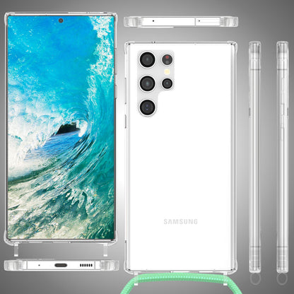 NALIA Handykette für Samsung Galaxy S23 Ultra – Transparentes Hybrid-Case & Band – HANGIT PRO (Anti-Gelb Rückseite & Verstellbar) – Marke aus Berlin
