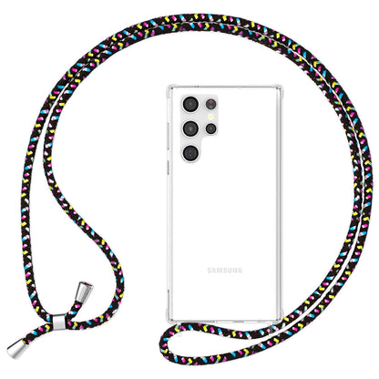 NALIA Handykette für Samsung Galaxy S23 Ultra – Transparentes Hybrid-Case & Band – HANGIT PRO (Anti-Gelb Rückseite & Verstellbar) – Marke aus Berlin
