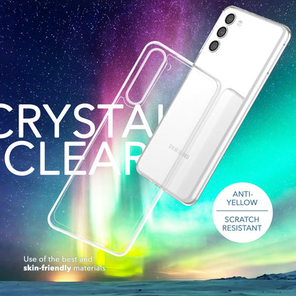 NALIA Transparente Hülle für Samsung Galaxy S23 Plus – Anti-Gelb & Stoßfest – BLYSS (Rückseite in Glas-Optik) – Marke aus Berlin