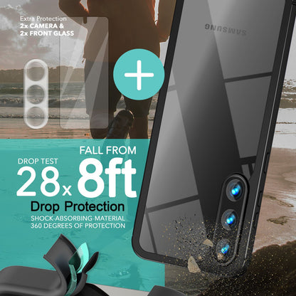 NALIA Handyhülle für Samsung Galaxy S23 – Transparentes Hardcase & Schwarzer Bumper – PROVA (Vergilbungsfrei & Stoßfest) – Marke aus Berlin