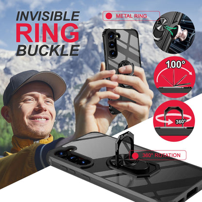 NALIA Ringhülle für Samsung Galaxy S23 Plus – Für Magnethalter & 360° Stand – VAULT (Kristallklare Rückseite & Stoßfester Silikon-Rahmen) – Marke aus Berlin