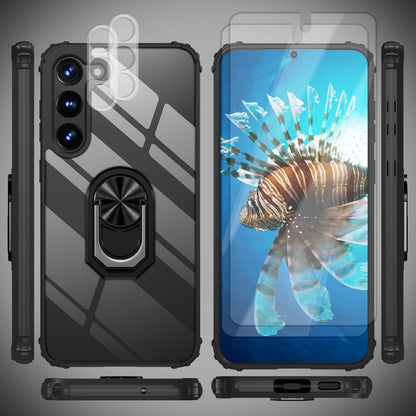 NALIA Ringhülle für Samsung Galaxy S23 Plus – Für Magnethalter & 360° Stand – VAULT (Kristallklare Rückseite & Stoßfester Silikon-Rahmen) – Marke aus Berlin