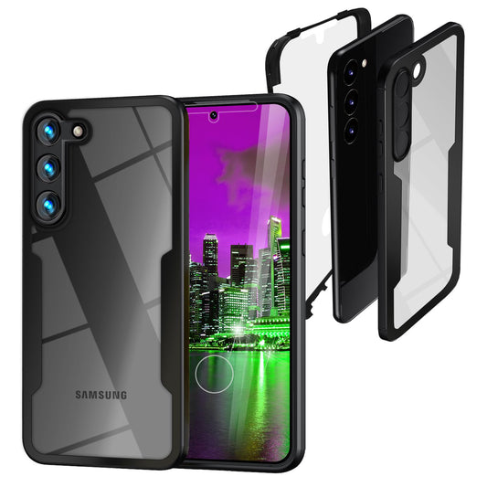 NALIA 360° Hülle für Samsung Galaxy S23 Plus – Vergilbungsfrei & Rutschfester Matt-Rahmen – SURROUND (Full-Body Case mit Kameraschutz) – Marke aus Berlin