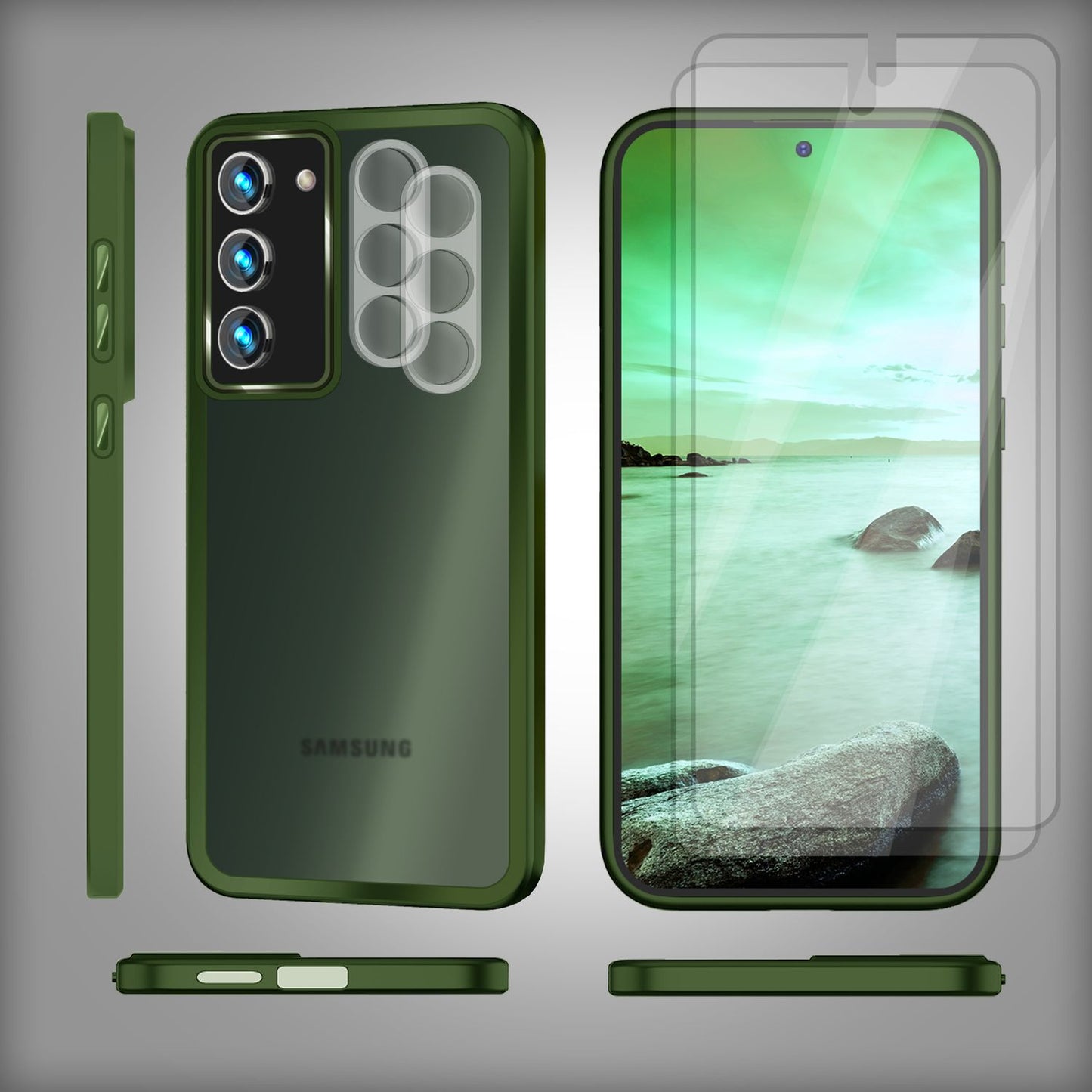 NALIA Matte Handyhülle für Samsung Galaxy S23 – Stoßfester Silikon-Rahmen & Semi-Transparent – FUZION (Anti-Fingerprint Case) – Marke aus Berlin