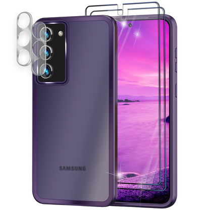 NALIA Matte Handyhülle für Samsung Galaxy S23 – Stoßfester Silikon-Rahmen & Semi-Transparent – FUZION (Anti-Fingerprint Case) – Marke aus Berlin