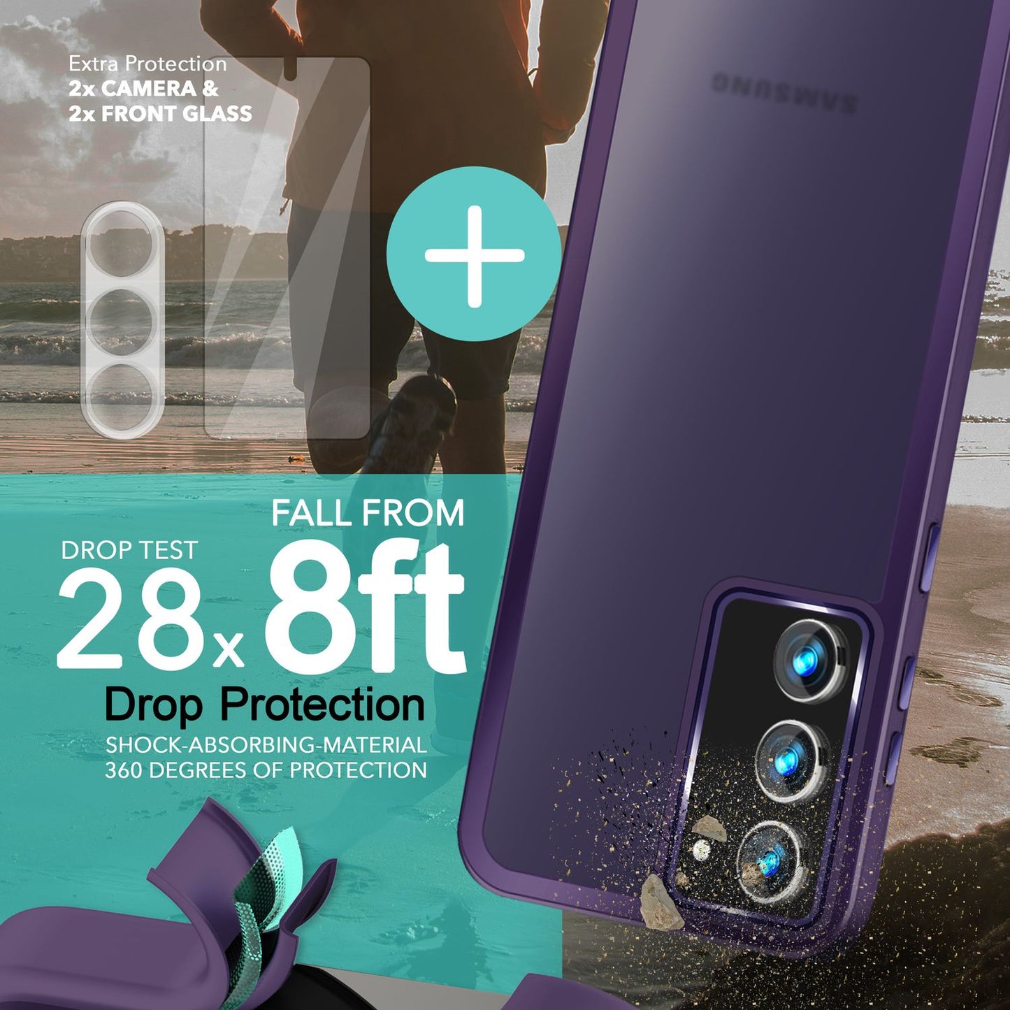 NALIA Matte Handyhülle für Samsung Galaxy S23 – Stoßfester Silikon-Rahmen & Semi-Transparent – FUZION (Anti-Fingerprint Case) – Marke aus Berlin