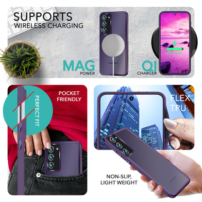 NALIA Matte Handyhülle für Samsung Galaxy S23 – Stoßfester Silikon-Rahmen & Semi-Transparent – FUZION (Anti-Fingerprint Case) – Marke aus Berlin