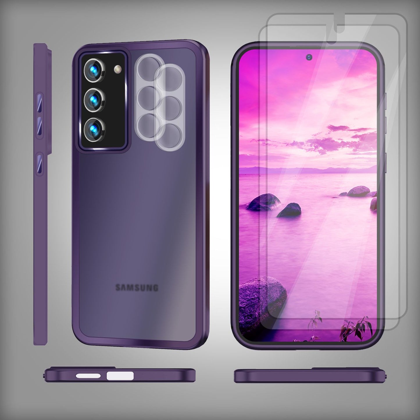 NALIA Matte Handyhülle für Samsung Galaxy S23 – Stoßfester Silikon-Rahmen & Semi-Transparent – FUZION (Anti-Fingerprint Case) – Marke aus Berlin
