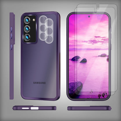 NALIA Matte Handyhülle für Samsung Galaxy S23 – Stoßfester Silikon-Rahmen & Semi-Transparent – FUZION (Anti-Fingerprint Case) – Marke aus Berlin