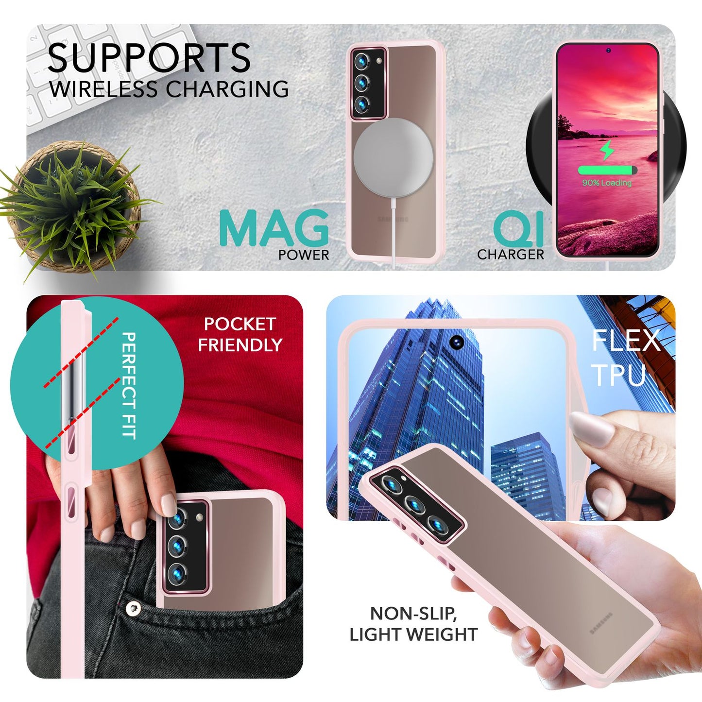 NALIA Matte Handyhülle für Samsung Galaxy S23 – Stoßfester Silikon-Rahmen & Semi-Transparent – FUZION (Anti-Fingerprint Case) – Marke aus Berlin
