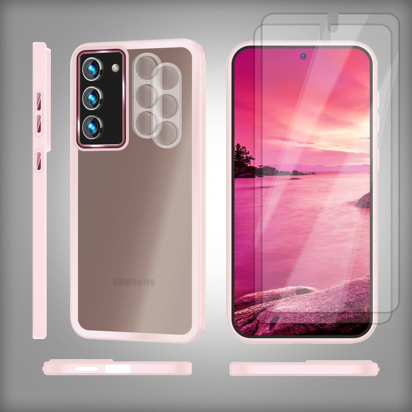 NALIA Matte Handyhülle für Samsung Galaxy S23 – Stoßfester Silikon-Rahmen & Semi-Transparent – FUZION (Anti-Fingerprint Case) – Marke aus Berlin