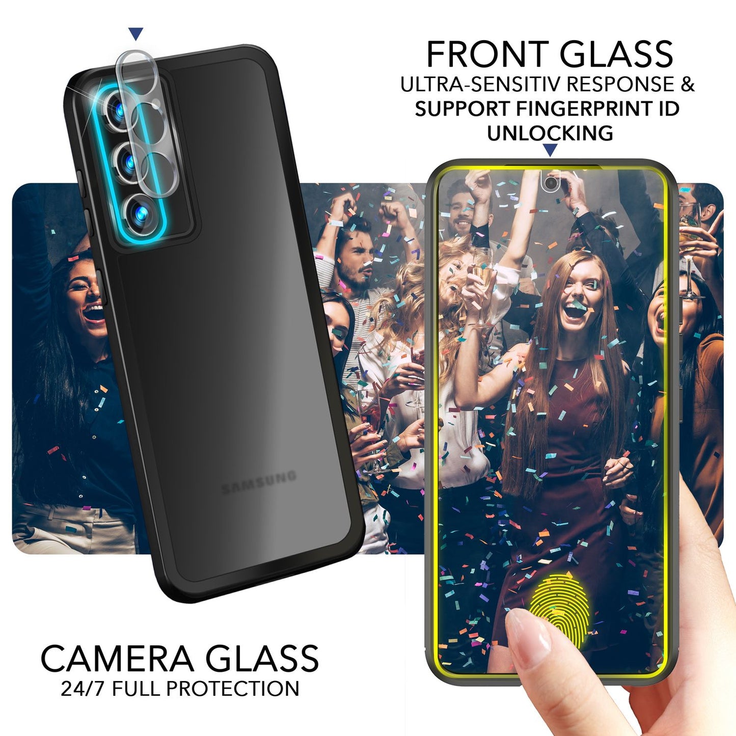 NALIA Matte Handyhülle für Samsung Galaxy S23 – Stoßfester Silikon-Rahmen & Semi-Transparent – FUZION (Anti-Fingerprint Case) – Marke aus Berlin
