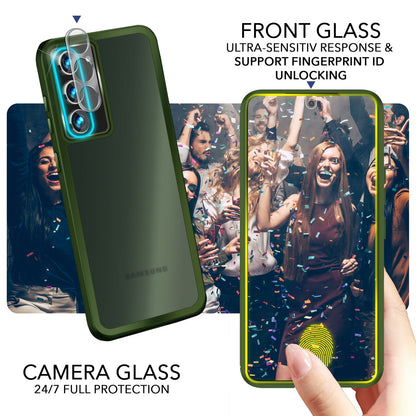 NALIA Matte Handyhülle für Samsung Galaxy S23 Plus – Stoßfester Silikon-Rahmen & Semi-Transparent – FUZION (Anti-Fingerprint Case) – Marke aus Berlin