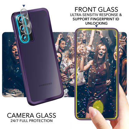 NALIA Matte Handyhülle für Samsung Galaxy S23 Plus – Stoßfester Silikon-Rahmen & Semi-Transparent – FUZION (Anti-Fingerprint Case) – Marke aus Berlin