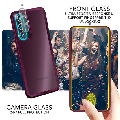 NALIA Matte Handyhülle für Samsung Galaxy S23 Plus – Stoßfester Silikon-Rahmen & Semi-Transparent – FUZION (Anti-Fingerprint Case) – Marke aus Berlin