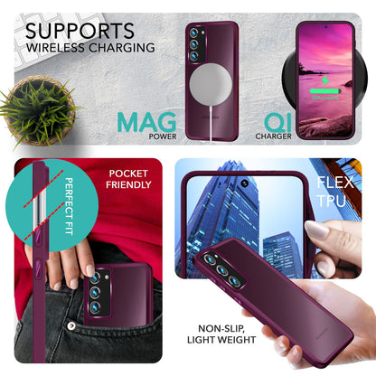 NALIA Matte Handyhülle für Samsung Galaxy S23 Plus – Stoßfester Silikon-Rahmen & Semi-Transparent – FUZION (Anti-Fingerprint Case) – Marke aus Berlin