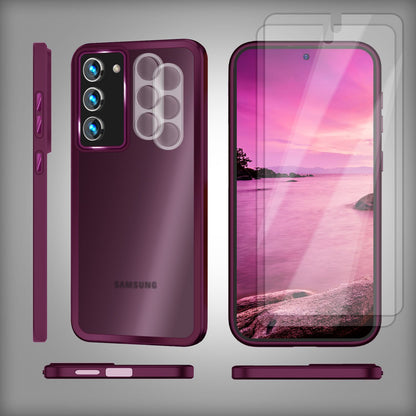 NALIA Matte Handyhülle für Samsung Galaxy S23 Plus – Stoßfester Silikon-Rahmen & Semi-Transparent – FUZION (Anti-Fingerprint Case) – Marke aus Berlin