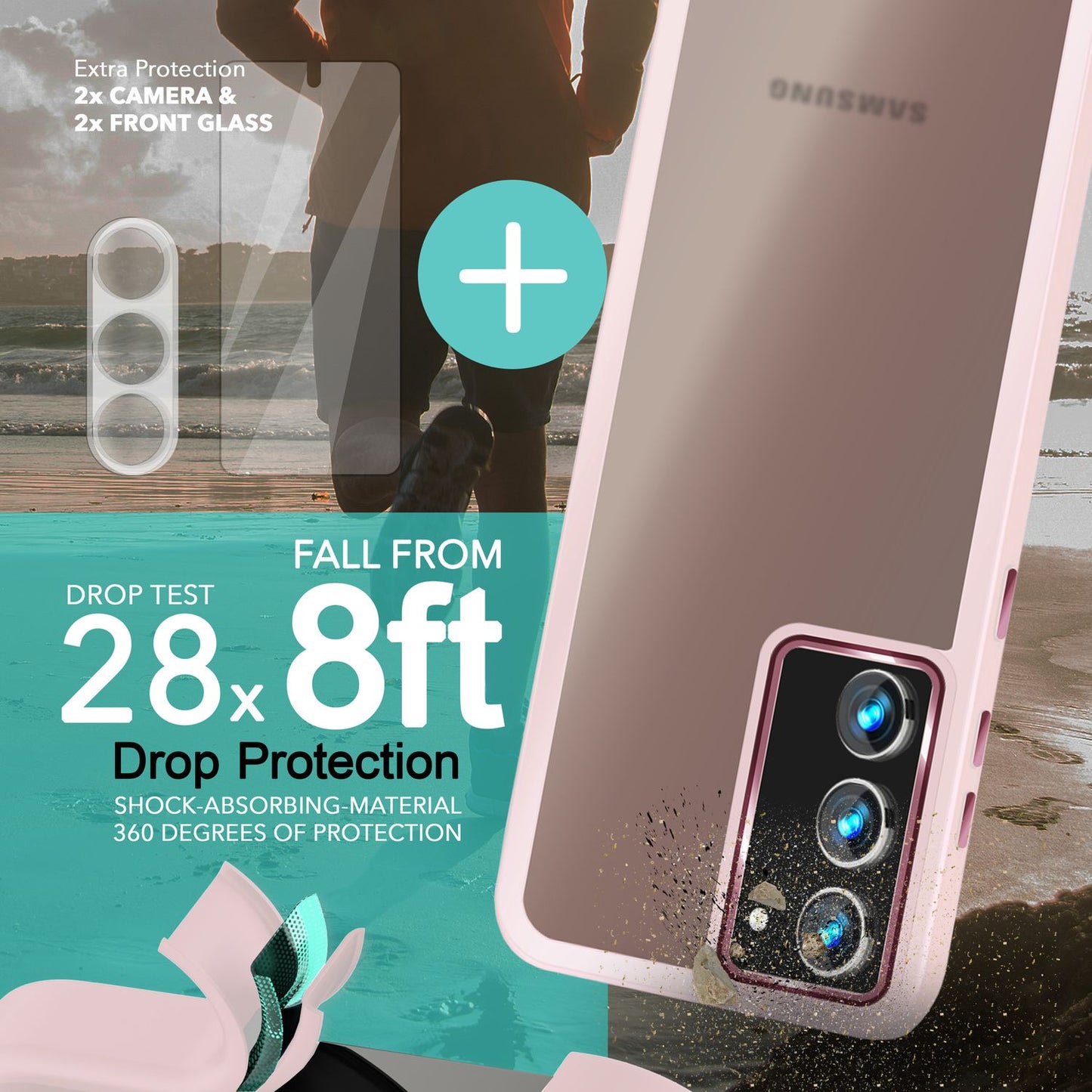 NALIA Matte Handyhülle für Samsung Galaxy S23 Plus – Stoßfester Silikon-Rahmen & Semi-Transparent – FUZION (Anti-Fingerprint Case) – Marke aus Berlin