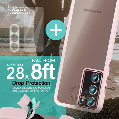 NALIA Matte Handyhülle für Samsung Galaxy S23 Plus – Stoßfester Silikon-Rahmen & Semi-Transparent – FUZION (Anti-Fingerprint Case) – Marke aus Berlin