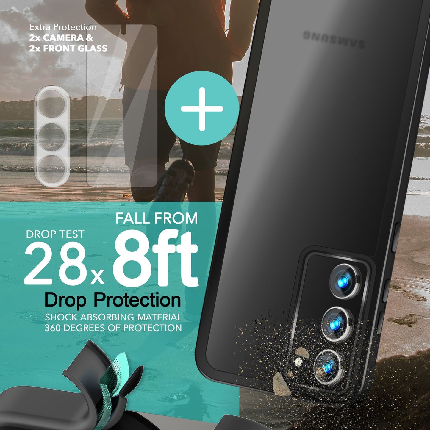 NALIA Matte Handyhülle für Samsung Galaxy S23 Plus – Stoßfester Silikon-Rahmen & Semi-Transparent – FUZION (Anti-Fingerprint Case) – Marke aus Berlin