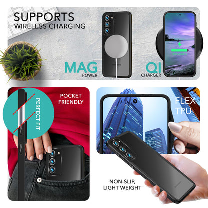 NALIA Matte Handyhülle für Samsung Galaxy S23 Plus – Stoßfester Silikon-Rahmen & Semi-Transparent – FUZION (Anti-Fingerprint Case) – Marke aus Berlin