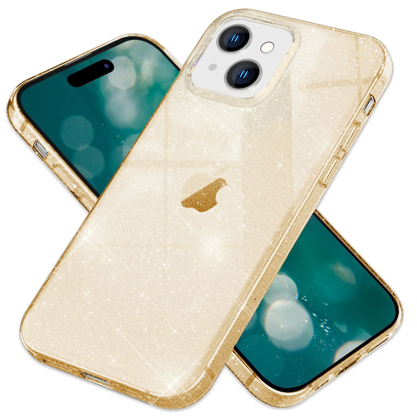 NALIA Glitzerhülle für iPhone 15 – Funkelndes Silikon Case – DAZZLIN (Transparent & Stoßfest) – Marke aus Berlin