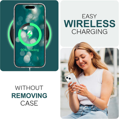NALIA Glitzerhülle für iPhone 15 – Funkelndes Silikon Case – DAZZLIN (Transparent & Stoßfest) – Marke aus Berlin