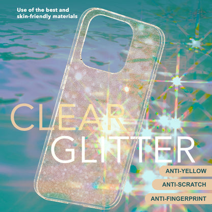 NALIA Glitzerhülle für iPhone 15 Pro – Funkelndes Silikon Case – DAZZLIN (Transparent & Stoßfest) – Marke aus Berlin