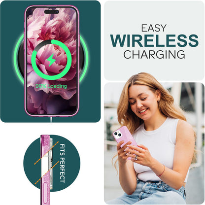 NALIA Glitzerhülle für iPhone 15 – Funkelnder Glitzer-Look & Grip – SHINEPOP (Silikon Case) – Marke aus Berlin