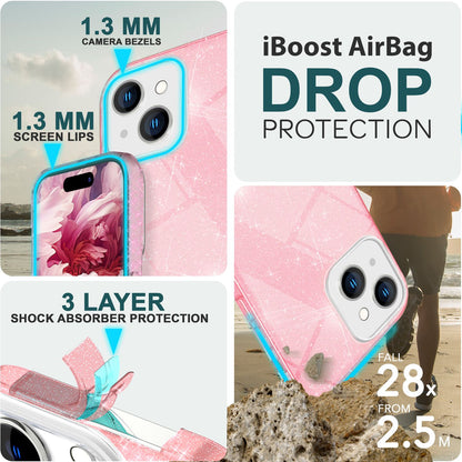 NALIA Glitzerhülle für iPhone 15 Plus – Funkelnder Glitzer-Look & Grip – SHINEPOP (Silikon Case) – Marke aus Berlin