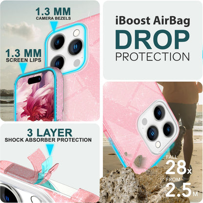 NALIA Glitzerhülle für iPhone 15 Pro – Funkelnder Glitzer-Look & Grip – SHINEPOP (Silikon Case) – Marke aus Berlin