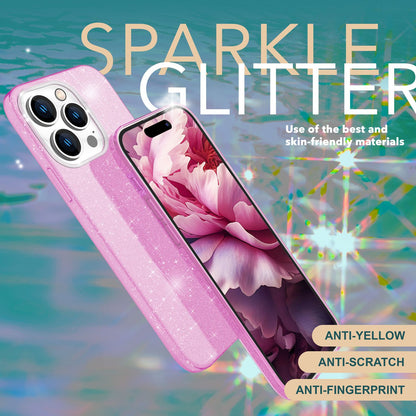 NALIA Glitzerhülle für iPhone 15 Pro – Funkelnder Glitzer-Look & Grip – SHINEPOP (Silikon Case) – Marke aus Berlin
