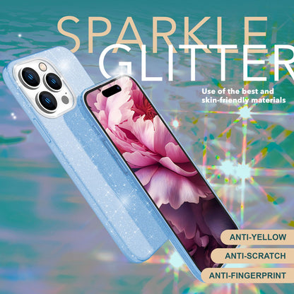 NALIA Glitzerhülle für iPhone 15 Pro Max – Funkelnder Glitzer-Look & Grip – SHINEPOP (Silikon Case) – Marke aus Berlin