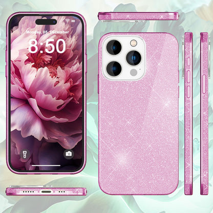 NALIA Glitzerhülle für iPhone 15 Pro Max – Funkelnder Glitzer-Look & Grip – SHINEPOP (Silikon Case) – Marke aus Berlin
