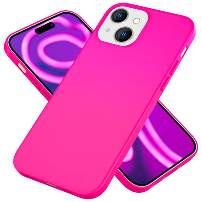 NALIA Neon Silikonhülle für iPhone 15 Plus – Soft-Touch & Signal-Neon – NEONSHOCK (Matte Schutzhülle) – Marke aus Berlin