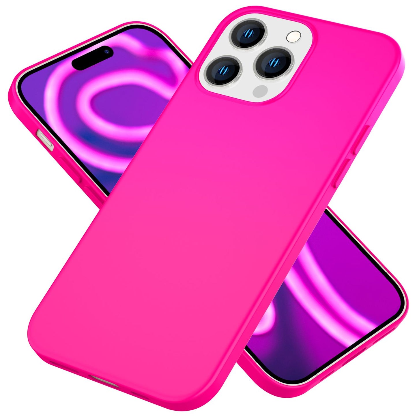 NALIA Neon Silikonhülle für iPhone 15 Pro – Soft-Touch & Signal-Neon – NEONSHOCK (Matte Schutzhülle) – Marke aus Berlin