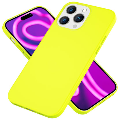 NALIA Neon Silikonhülle für iPhone 15 Pro – Soft-Touch & Signal-Neon – NEONSHOCK (Matte Schutzhülle) – Marke aus Berlin