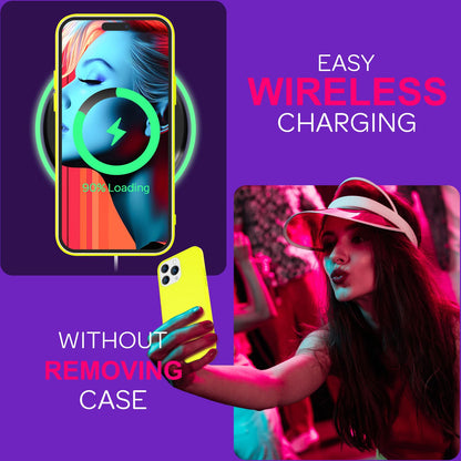 NALIA Neon Silikonhülle für iPhone 15 Pro – Soft-Touch & Signal-Neon – NEONSHOCK (Matte Schutzhülle) – Marke aus Berlin