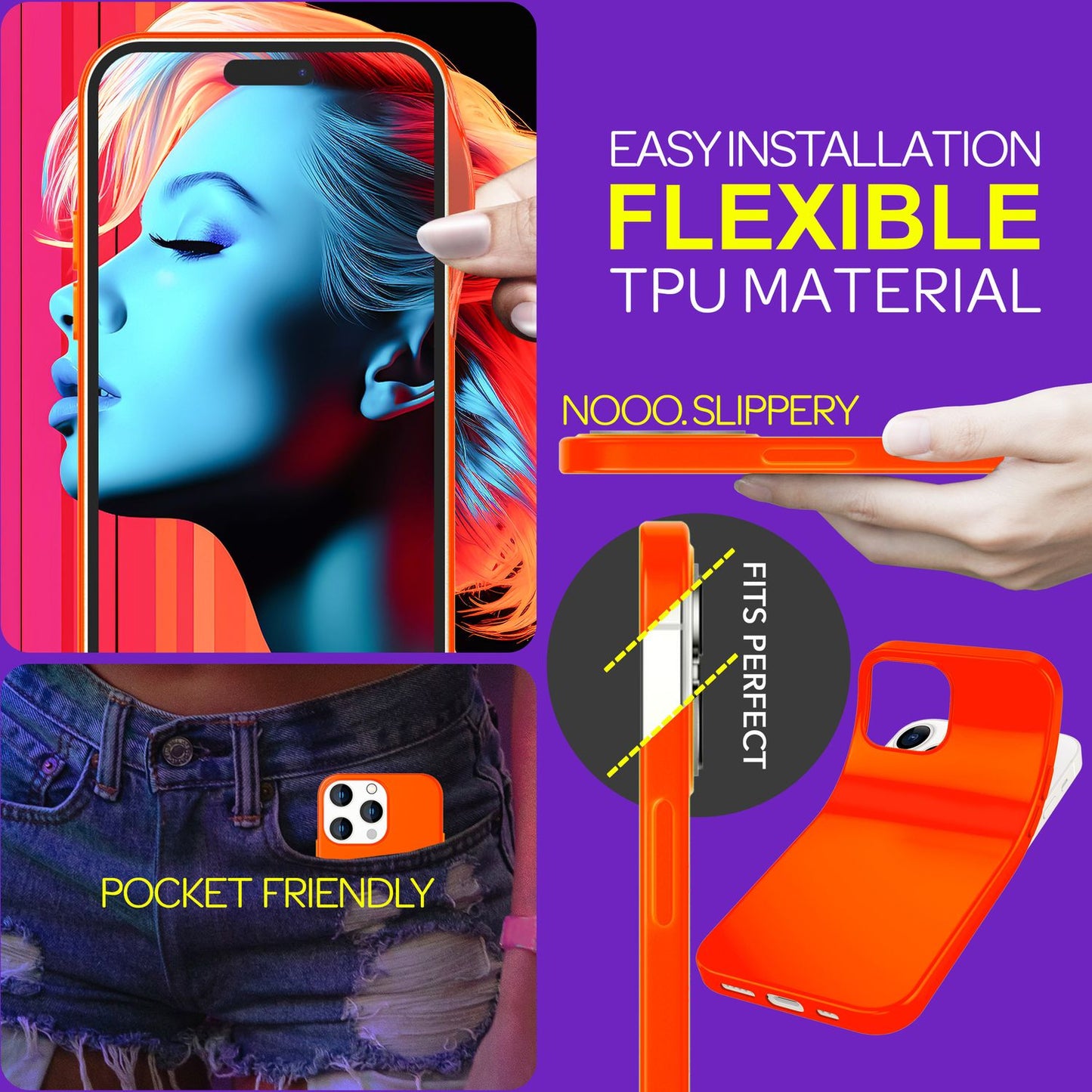 NALIA Neon Silikonhülle für iPhone 15 Pro – Soft-Touch & Signal-Neon – NEONSHOCK (Matte Schutzhülle) – Marke aus Berlin