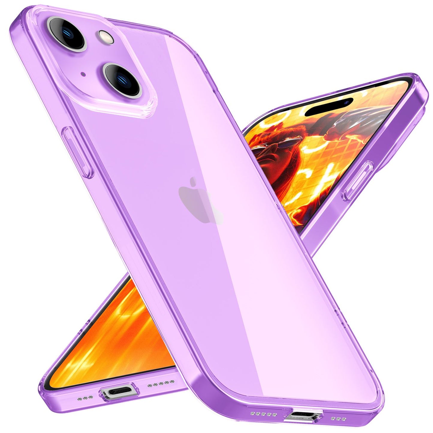 NALIA Neon Silikonhülle für iPhone 15 – Knallige Signal-Farbe & Linsenschutz – VIBE (Transparentes Case) – Marke aus Berlin