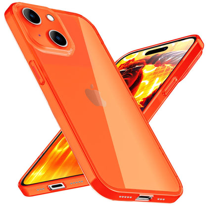 NALIA Neon Silikonhülle für iPhone 15 – Knallige Signal-Farbe & Linsenschutz – VIBE (Transparentes Case) – Marke aus Berlin