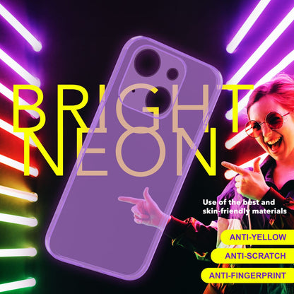 NALIA Neon Silikonhülle für iPhone 15 Plus – Knallige Signal-Farbe & Linsenschutz – VIBE (Transparentes Case) – Marke aus Berlin
