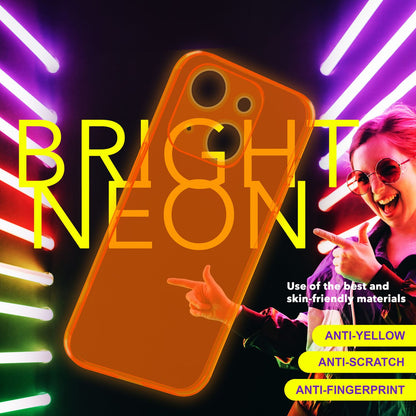 NALIA Neon Silikonhülle für iPhone 15 Plus – Knallige Signal-Farbe & Linsenschutz – VIBE (Transparentes Case) – Marke aus Berlin