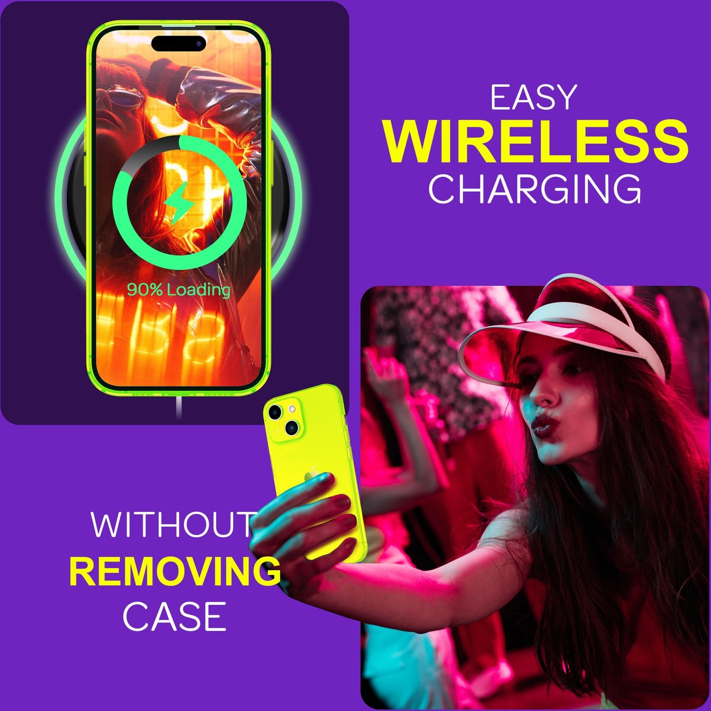 NALIA Neon Silikonhülle für iPhone 15 Plus – Knallige Signal-Farbe & Linsenschutz – VIBE (Transparentes Case) – Marke aus Berlin