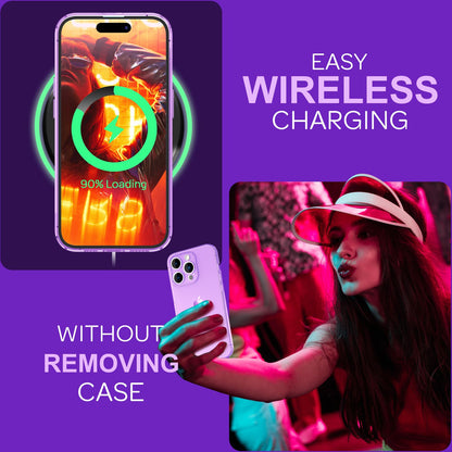 NALIA Neon Silikonhülle für iPhone 15 Pro – Knallige Signal-Farbe & Linsenschutz – VIBE (Transparentes Case) – Marke aus Berlin