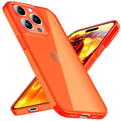 NALIA Neon Silikonhülle für iPhone 15 Pro Max – Knallige Signal-Farbe & Linsenschutz – VIBE (Transparentes Case) – Marke aus Berlin