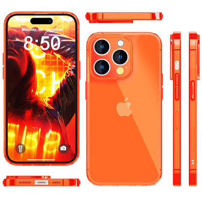 NALIA Neon Silikonhülle für iPhone 15 Pro Max – Knallige Signal-Farbe & Linsenschutz – VIBE (Transparentes Case) – Marke aus Berlin