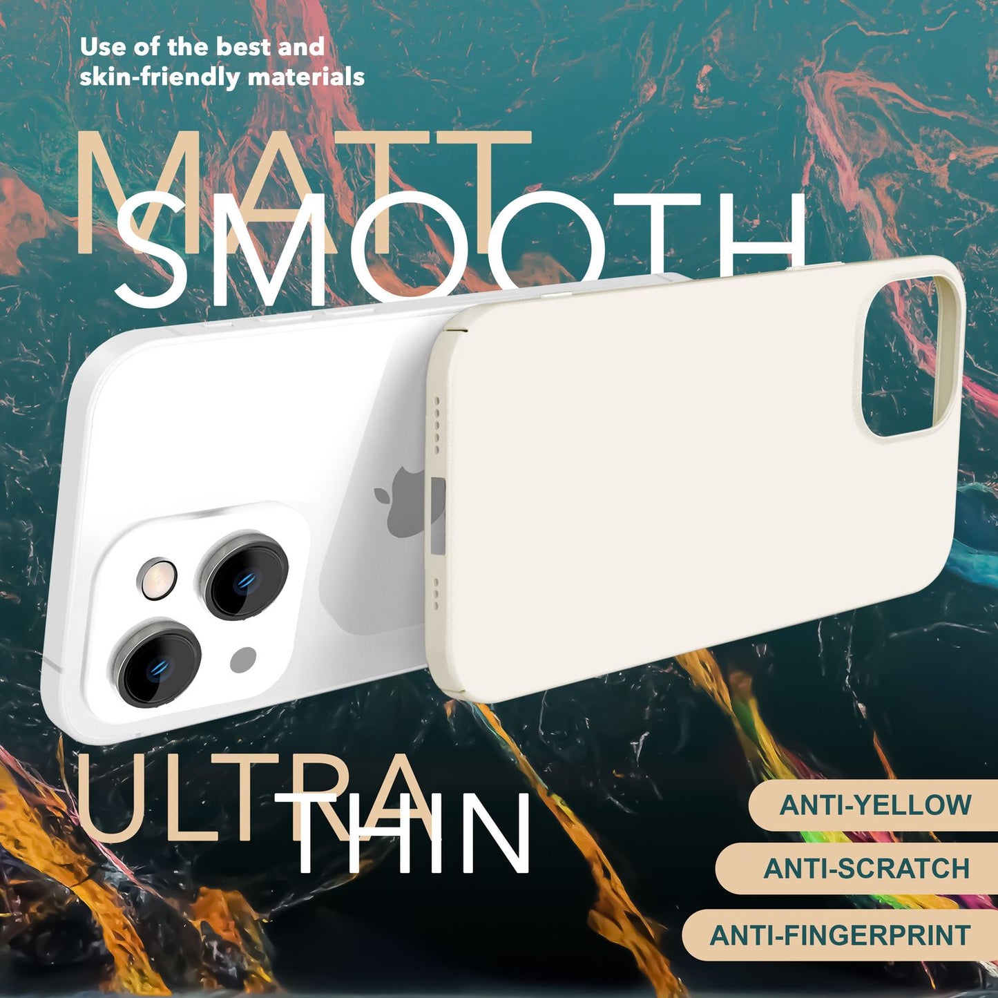NALIA Ultra Slim Hardcase für iPhone 15 Plus – Anti-Fingerabdruck & 0.5mm Dünn – PUREFIT (Matt & Leicht) – Marke aus Berlin
