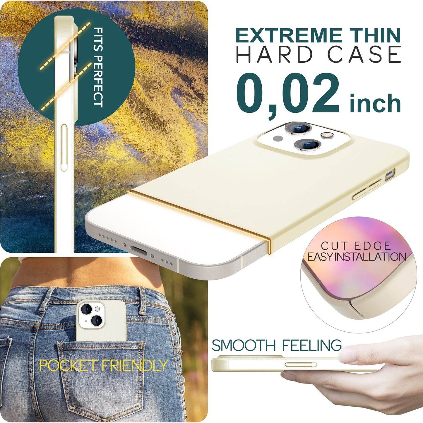 NALIA Ultra Slim Hardcase für iPhone 15 Plus – Anti-Fingerabdruck & 0.5mm Dünn – PUREFIT (Matt & Leicht) – Marke aus Berlin