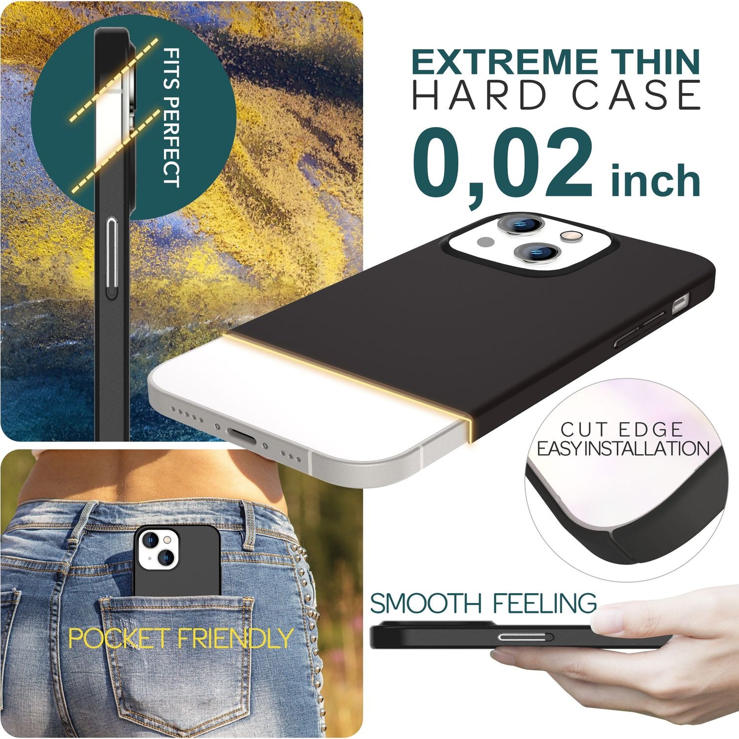 NALIA Ultra Slim Hardcase für iPhone 15 Plus – Anti-Fingerabdruck & 0.5mm Dünn – PUREFIT (Matt & Leicht) – Marke aus Berlin